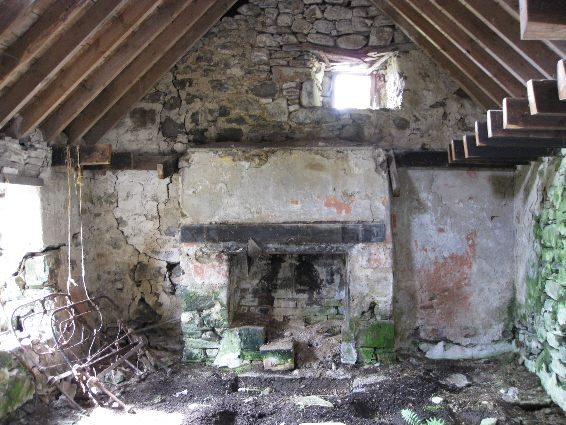 Inside of roofed house